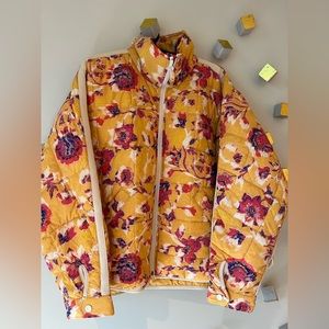 Free People Printed Pippa Packable Puffer Jacket Golden Floral Quilted Coat